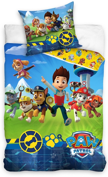 Paw Patrol sengetøj - 140x200 cm - Paw Patrol - 2 i 1 design - Dynebetræk i 100% bomuld